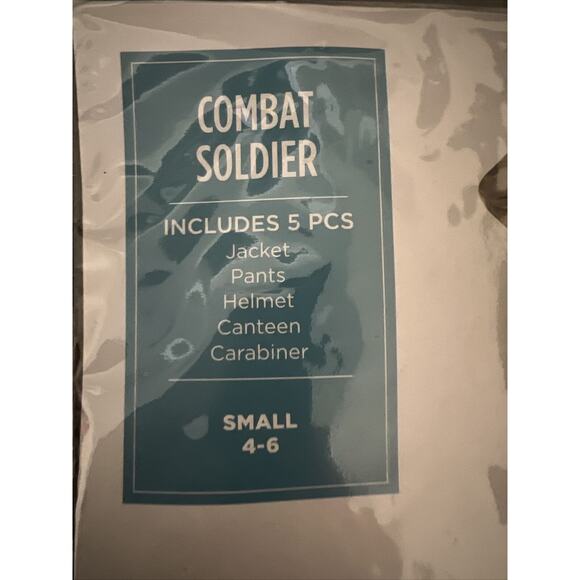 Combat Soldier Boys Halloween Costume CHILD Small 4-6, 5pc: Jacket, Helmet, Pant - Picture 2 of 16